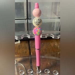Pink glitter rhinestone mom custom ink pen Mother’s Day gift